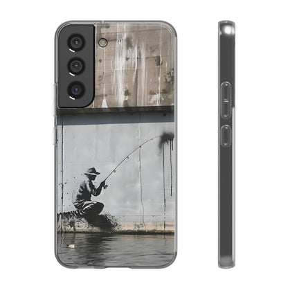 Banksy inspired man fishing | iPhone/Samsung | Slimline Phone Case