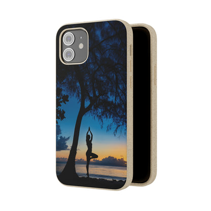 Yoga pose at Sunset on the beach Biodegradable Phone Case | iPhone / Samsung