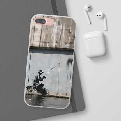 Banksy inspired man fishing | iPhone/Samsung | Slimline Phone Case