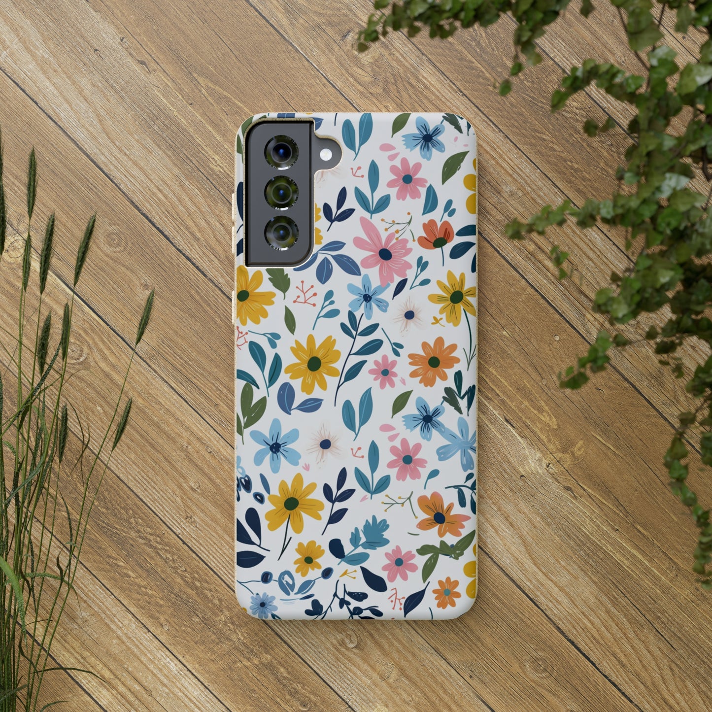 Pastel Flowers Biodegradable Phone Case | iPhone / Samsung