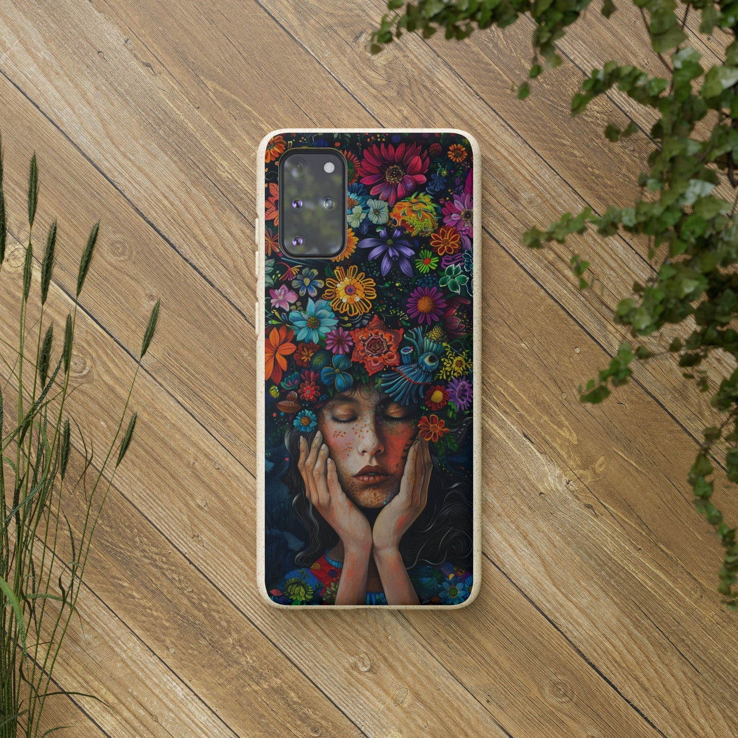 Flower woman Biodegradable Phone Case | iPhone / Samsung