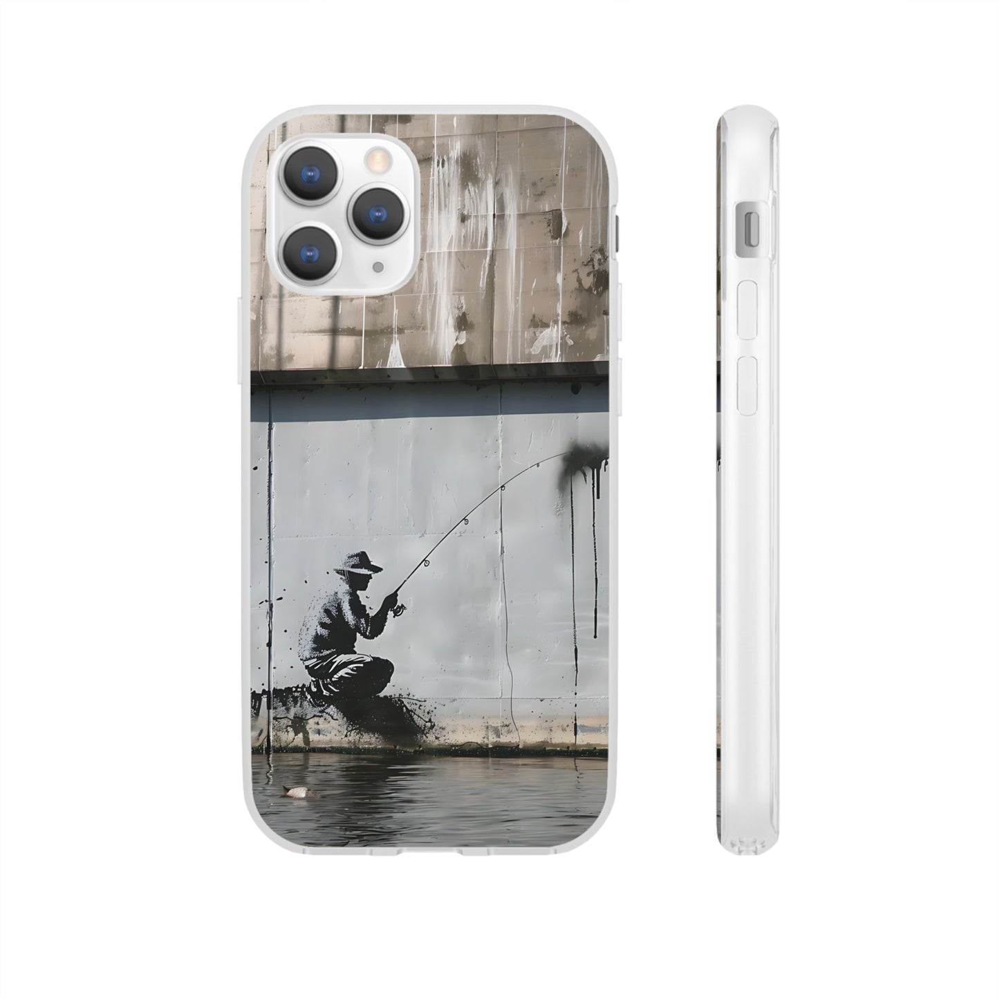 Banksy inspired man fishing | iPhone/Samsung | Slimline Phone Case