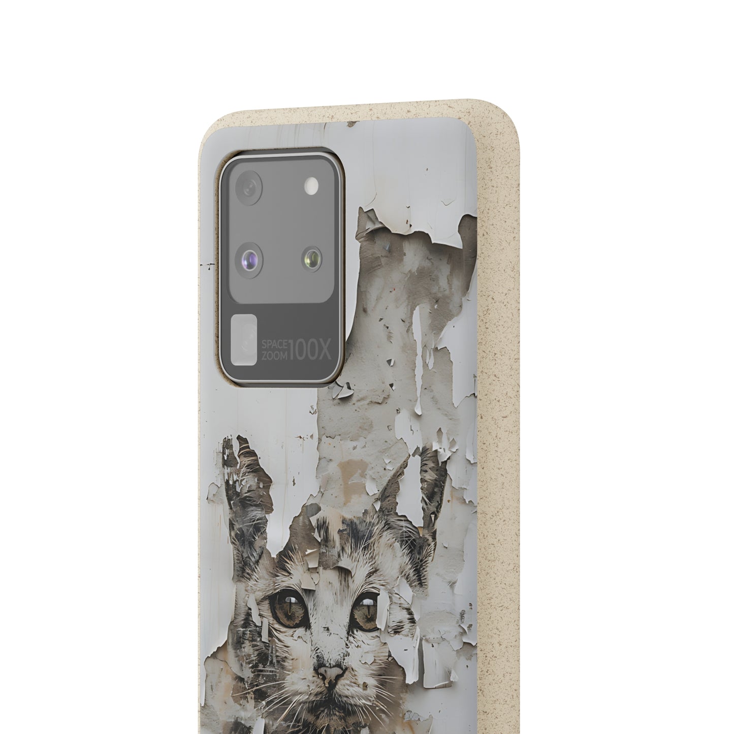 Vhils inspired Cat grafitti Biodegradable Phone Case | iPhone / Samsung