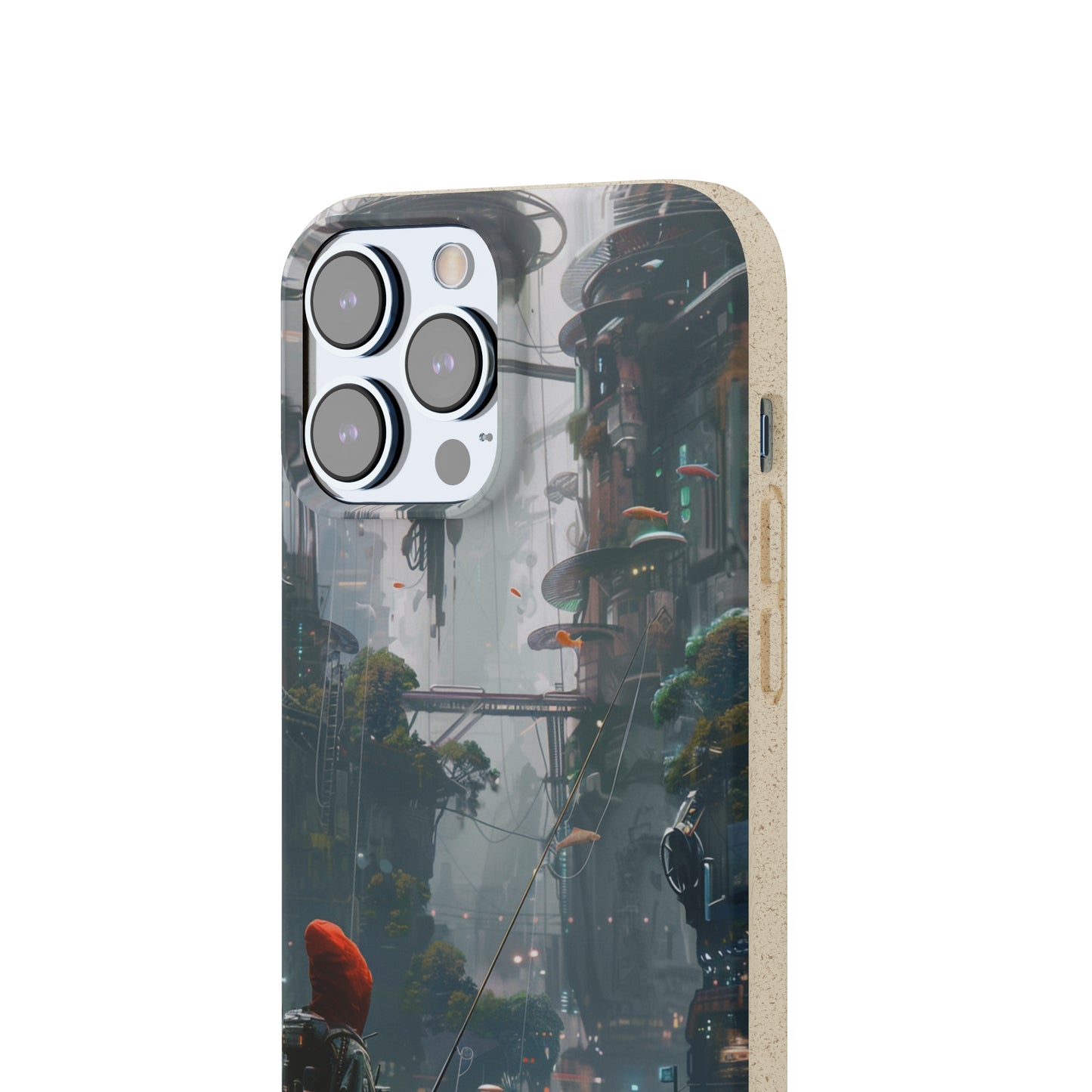 Cyberpunk style man fishing Biodegradable Phone Case | iPhone / Samsung