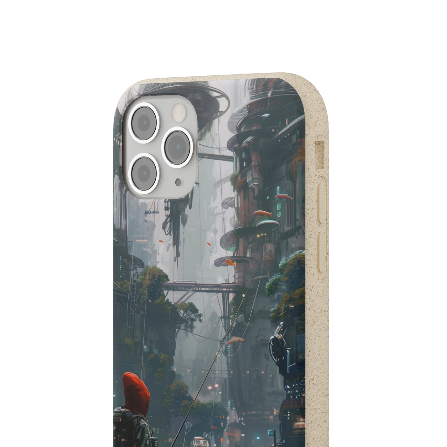 Cyberpunk style man fishing Biodegradable Phone Case | iPhone / Samsung