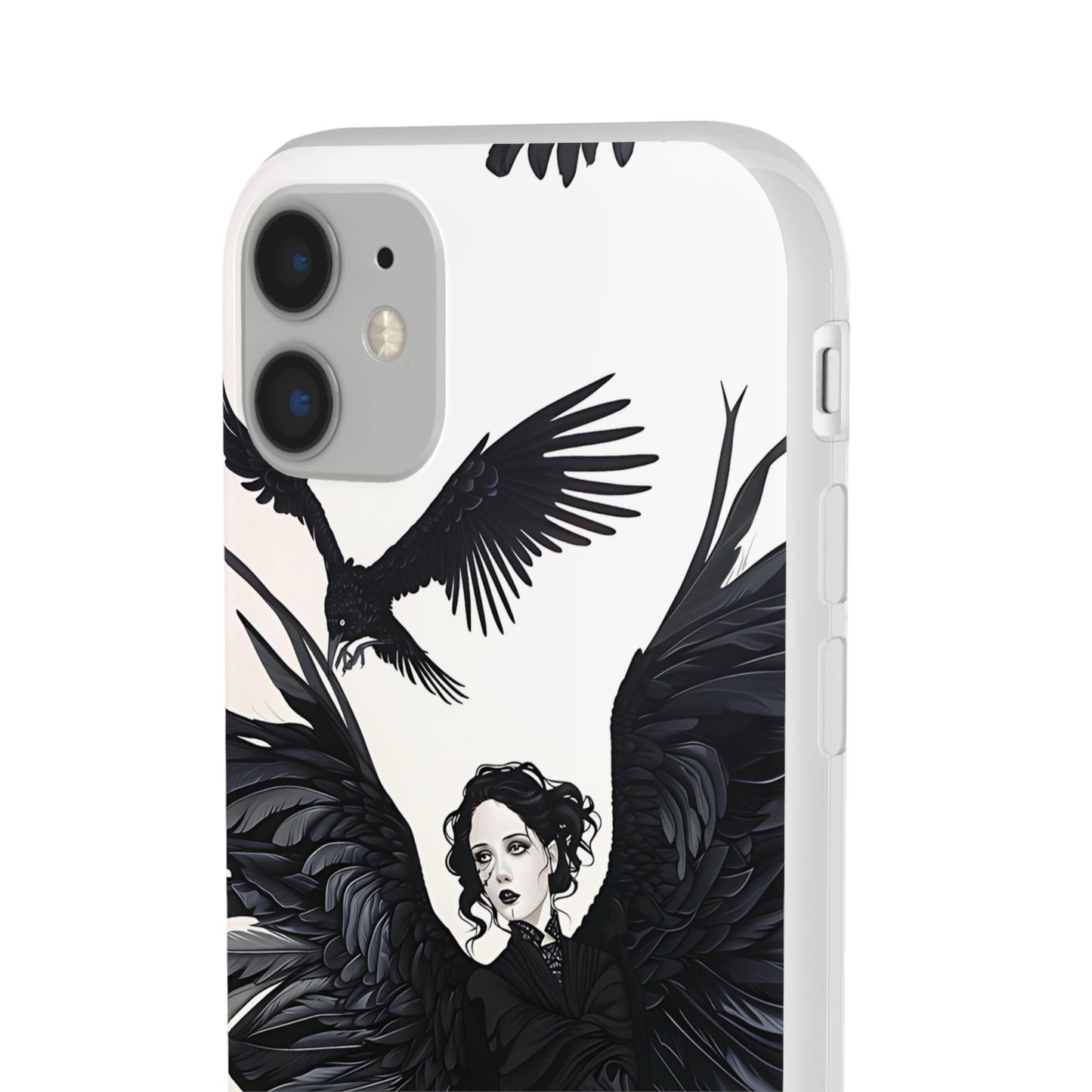 Gothic Woman and Raven Phone Case