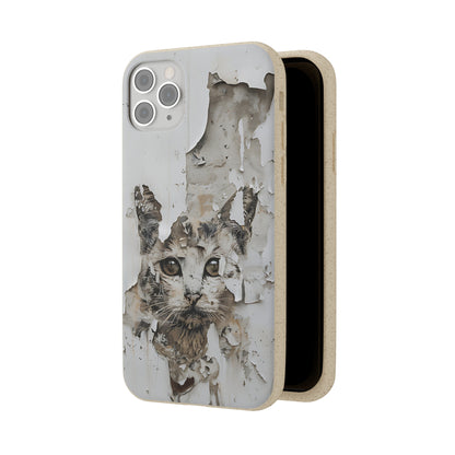 Vhils inspired Cat grafitti Biodegradable Phone Case | iPhone / Samsung