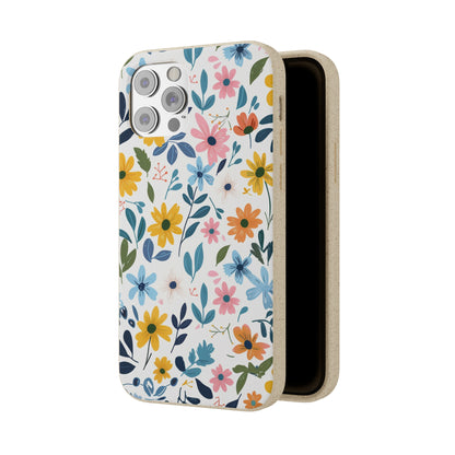 Pastel Flowers Biodegradable Phone Case | iPhone / Samsung