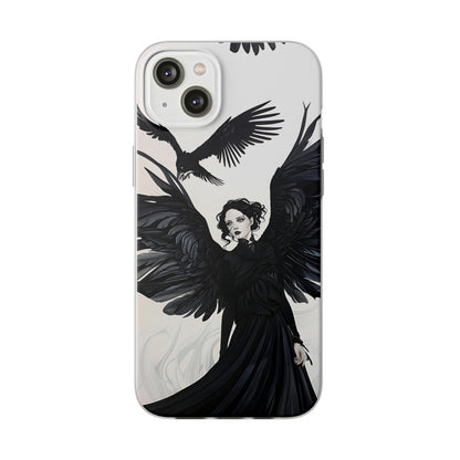 Gothic Woman and Raven Phone Case