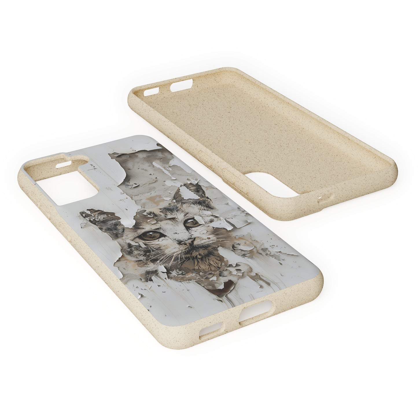 Vhils inspired Cat grafitti Biodegradable Phone Case | iPhone / Samsung