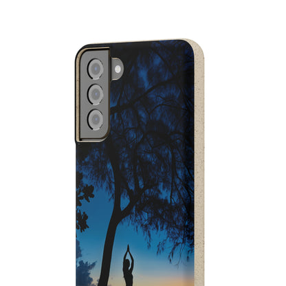 Yoga pose at Sunset on the beach Biodegradable Phone Case | iPhone / Samsung