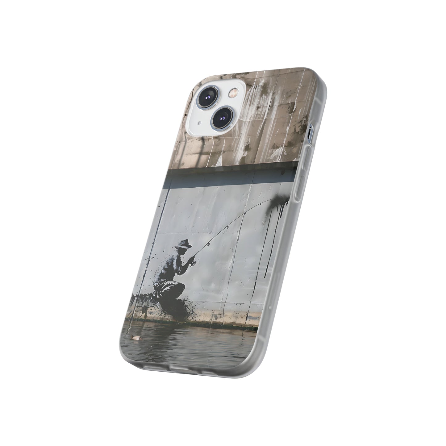 Banksy inspired man fishing | iPhone/Samsung | Slimline Phone Case