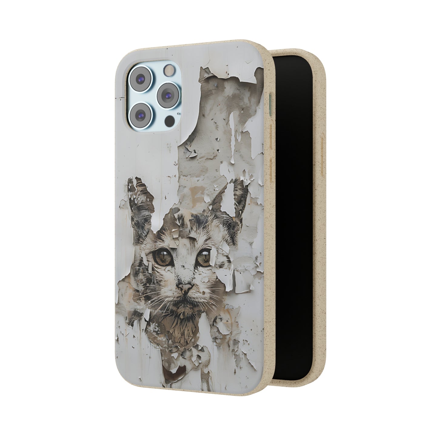 Vhils inspired Cat grafitti Biodegradable Phone Case | iPhone / Samsung