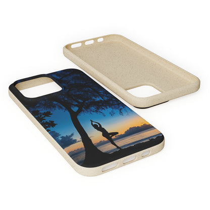 Yoga pose at Sunset on the beach Biodegradable Phone Case | iPhone / Samsung