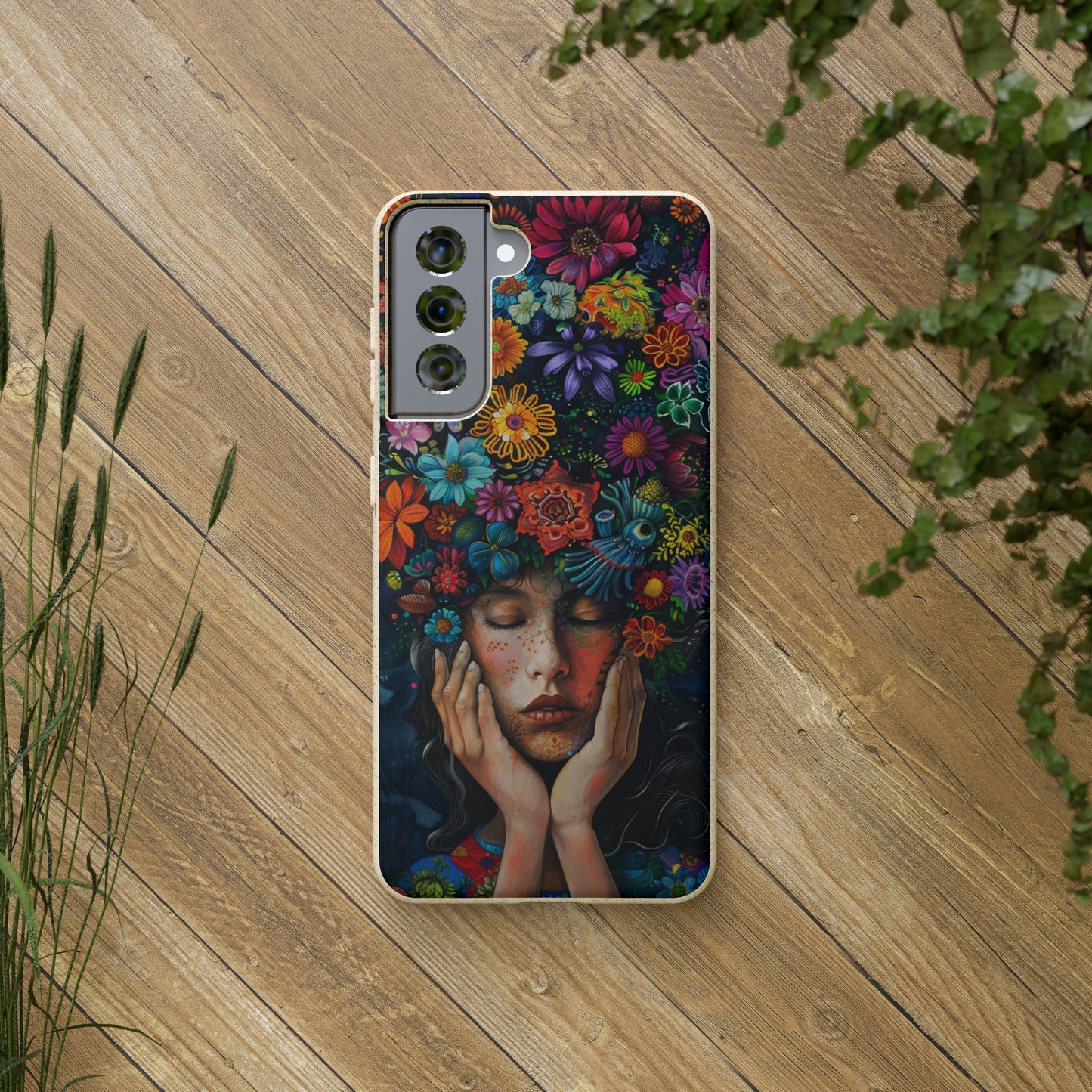 Flower woman Biodegradable Phone Case | iPhone / Samsung