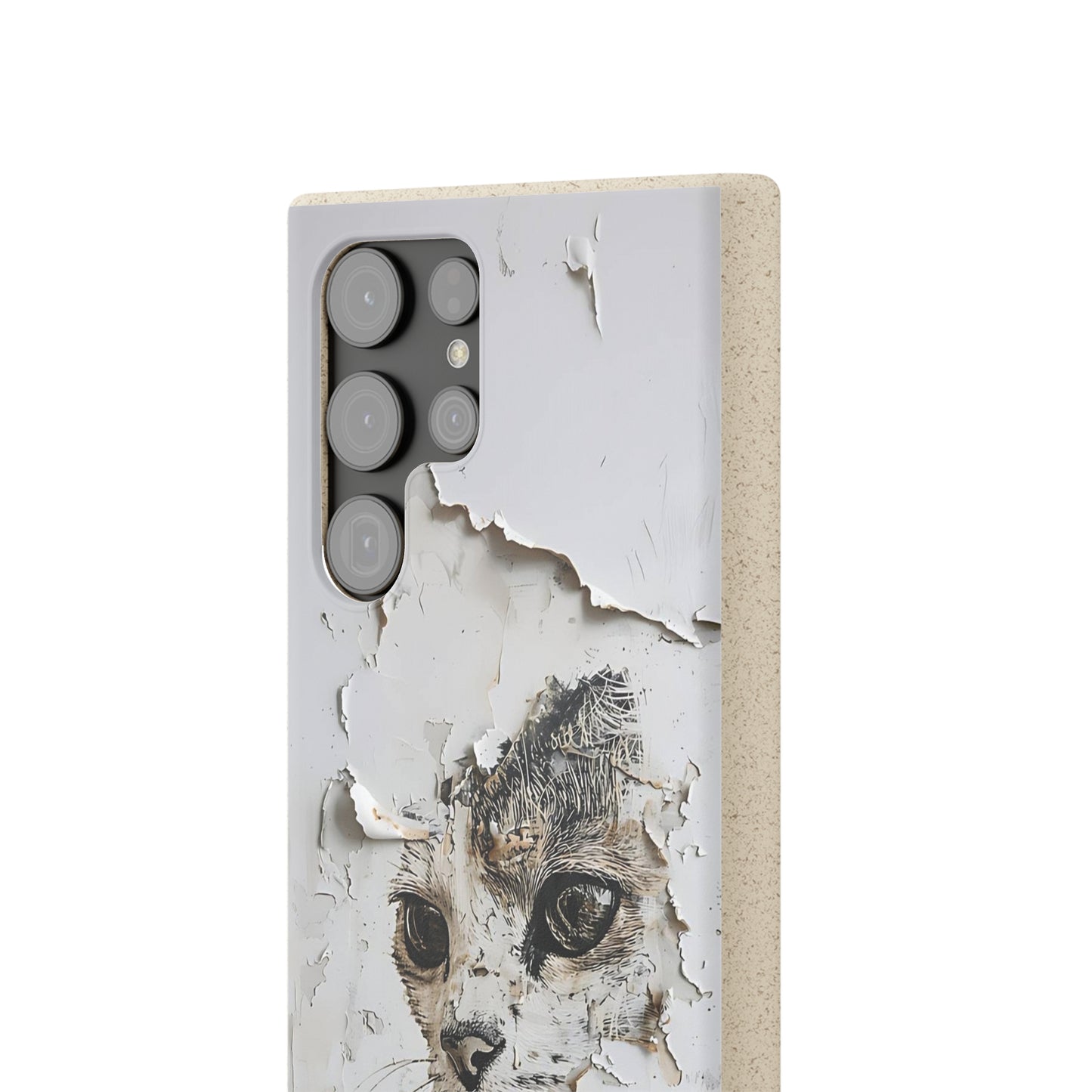 Vhils inspired Cat grafitti Biodegradable Phone Case | iPhone / Samsung