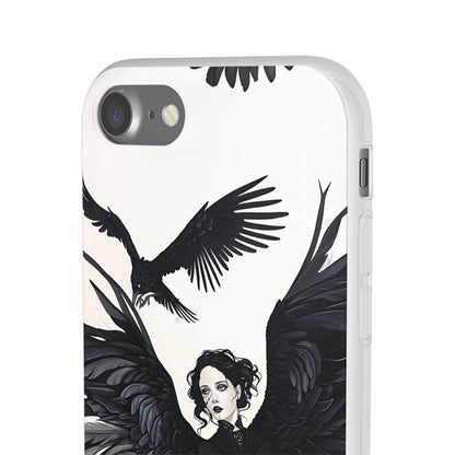 Gothic Woman and Raven Phone Case