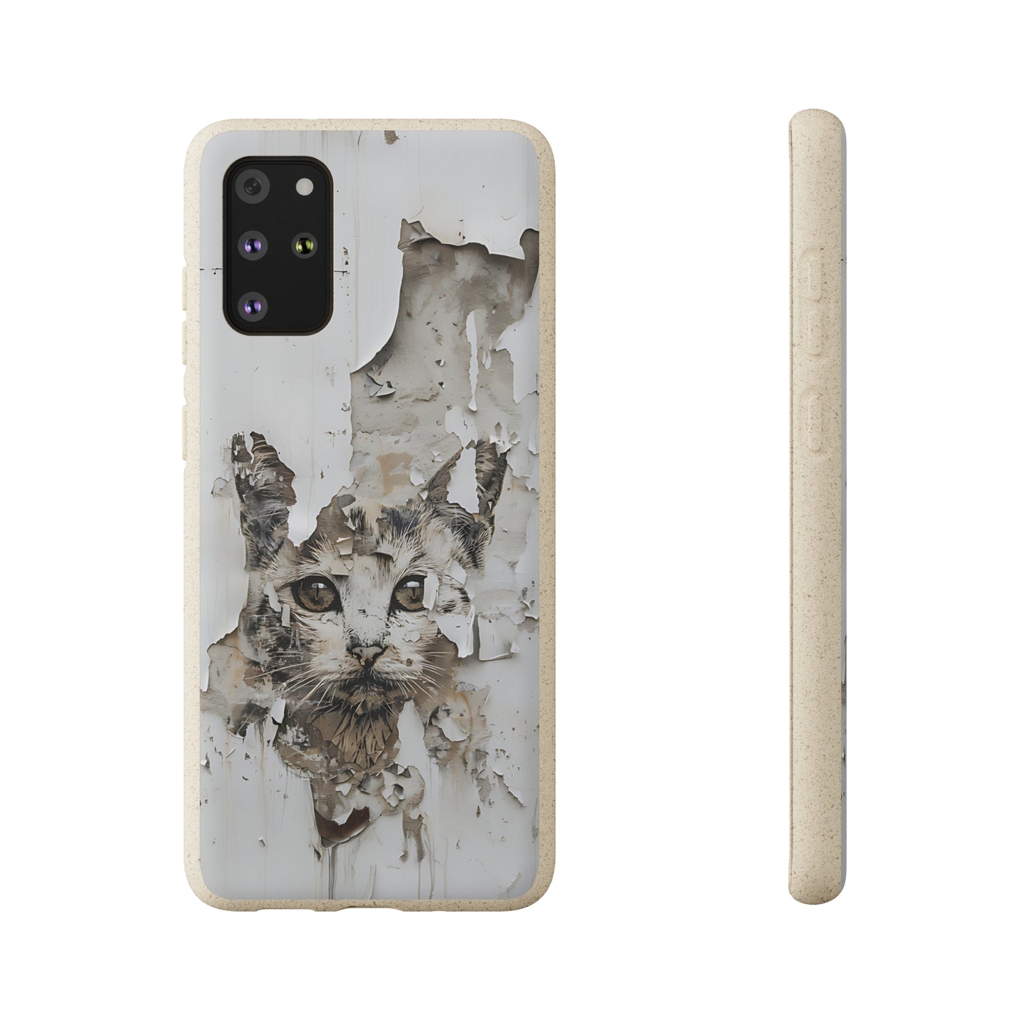 Vhils inspired Cat grafitti Biodegradable Phone Case | iPhone / Samsung