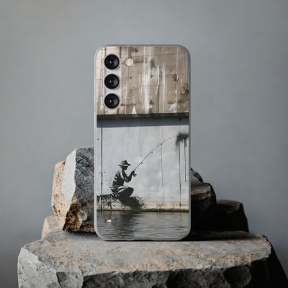 Banksy inspired man fishing | iPhone/Samsung | Slimline Phone Case