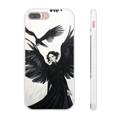 Gothic Woman and Raven Phone Case