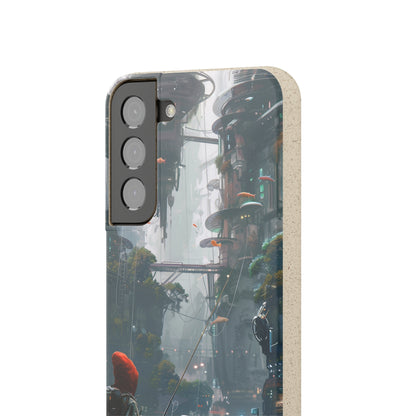 Cyberpunk style man fishing Biodegradable Phone Case | iPhone / Samsung