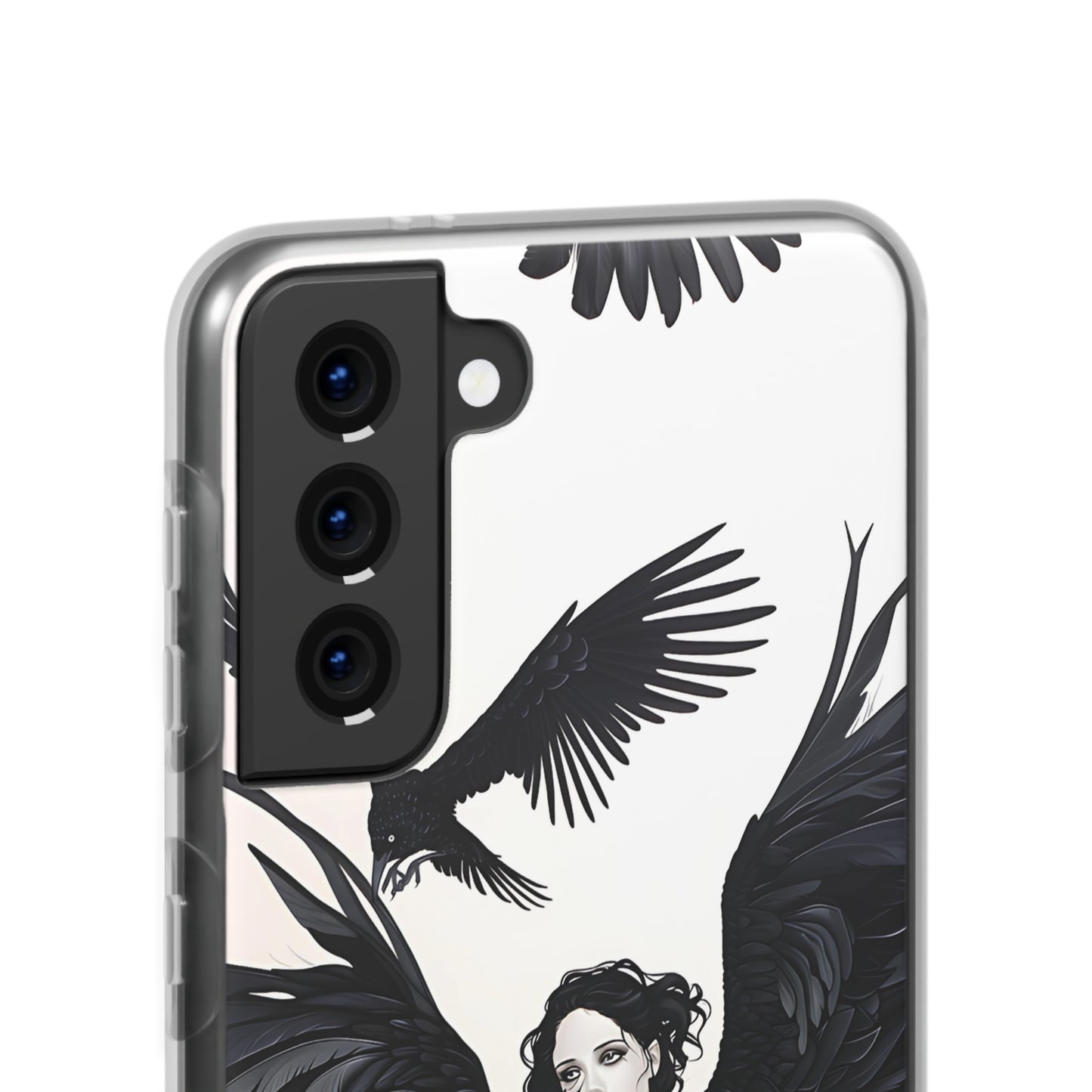 Gothic Woman and Raven Phone Case