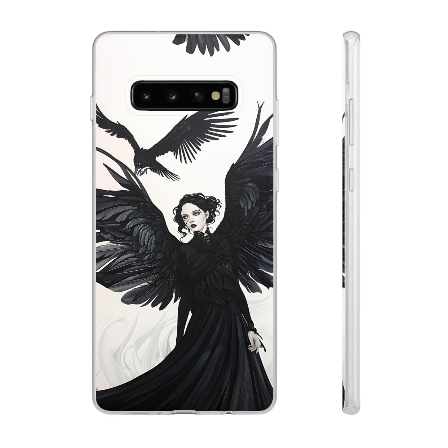 Gothic Woman and Raven Phone Case