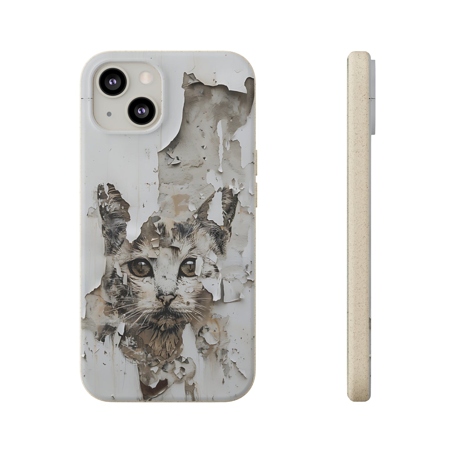 Vhils inspired Cat grafitti Biodegradable Phone Case | iPhone / Samsung