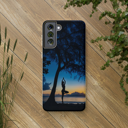 Yoga pose at Sunset on the beach Biodegradable Phone Case | iPhone / Samsung