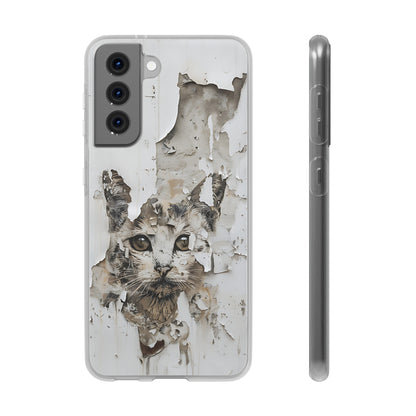 Vhils inspired grafitti Cat Phone Case