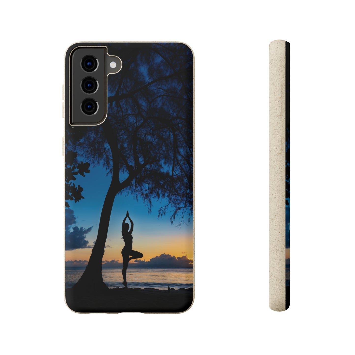 Yoga pose at Sunset on the beach Biodegradable Phone Case | iPhone / Samsung