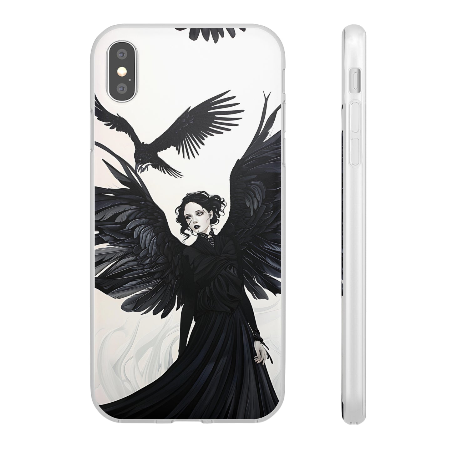 Gothic Woman and Raven Phone Case