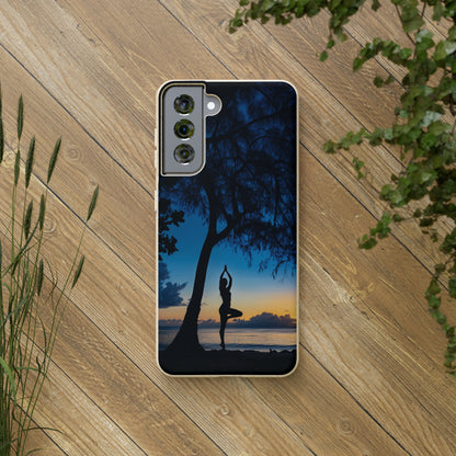 Yoga pose at Sunset on the beach Biodegradable Phone Case | iPhone / Samsung