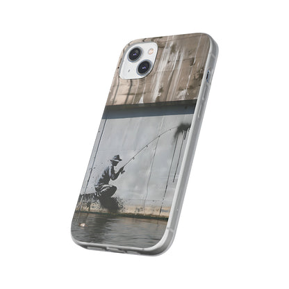 Banksy inspired man fishing | iPhone/Samsung | Slimline Phone Case