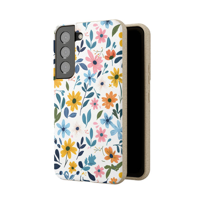 Pastel Flowers Biodegradable Phone Case | iPhone / Samsung