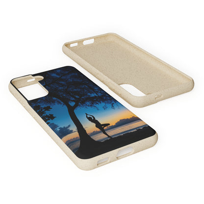 Yoga pose at Sunset on the beach Biodegradable Phone Case | iPhone / Samsung