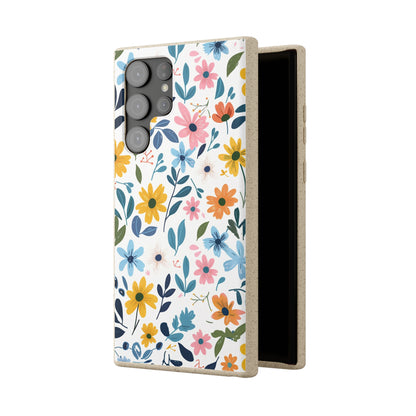 Pastel Flowers Biodegradable Phone Case | iPhone / Samsung