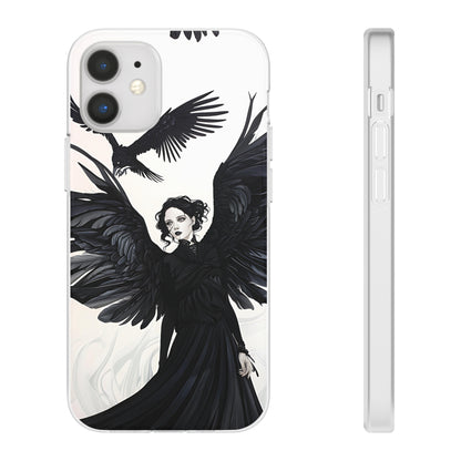 Gothic Woman and Raven Phone Case