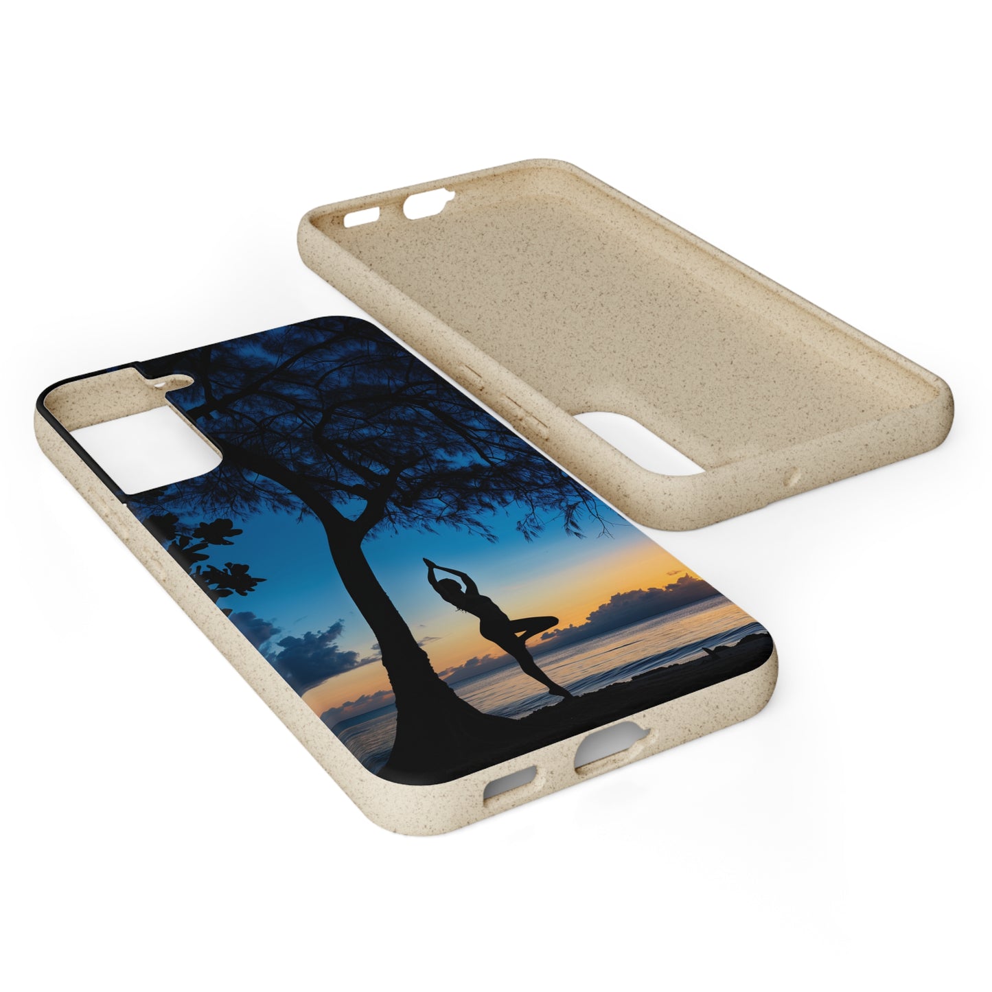 Yoga pose at Sunset on the beach Biodegradable Phone Case | iPhone / Samsung