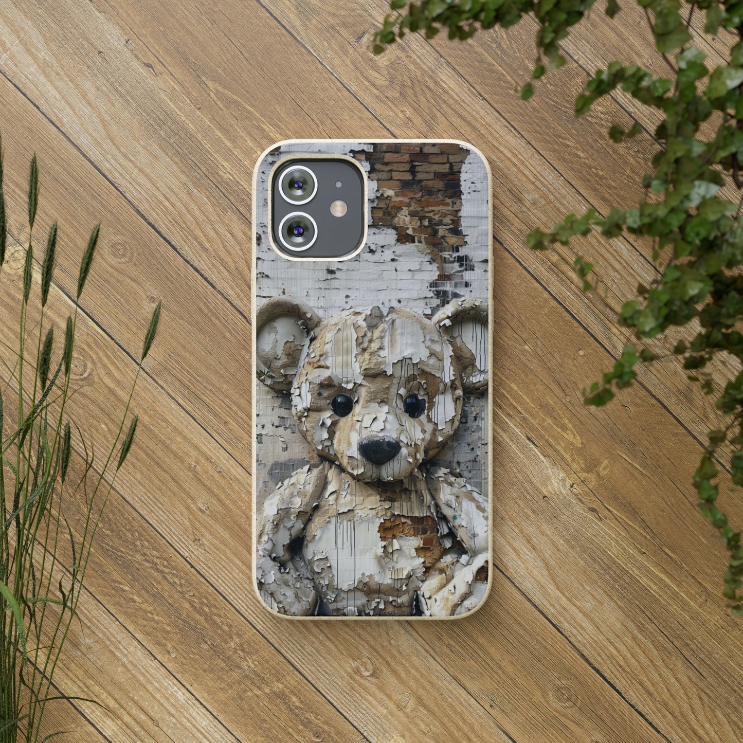 Vhils inspired Teddy Bear Biodegradable Phone Case | iPhone / Samsung