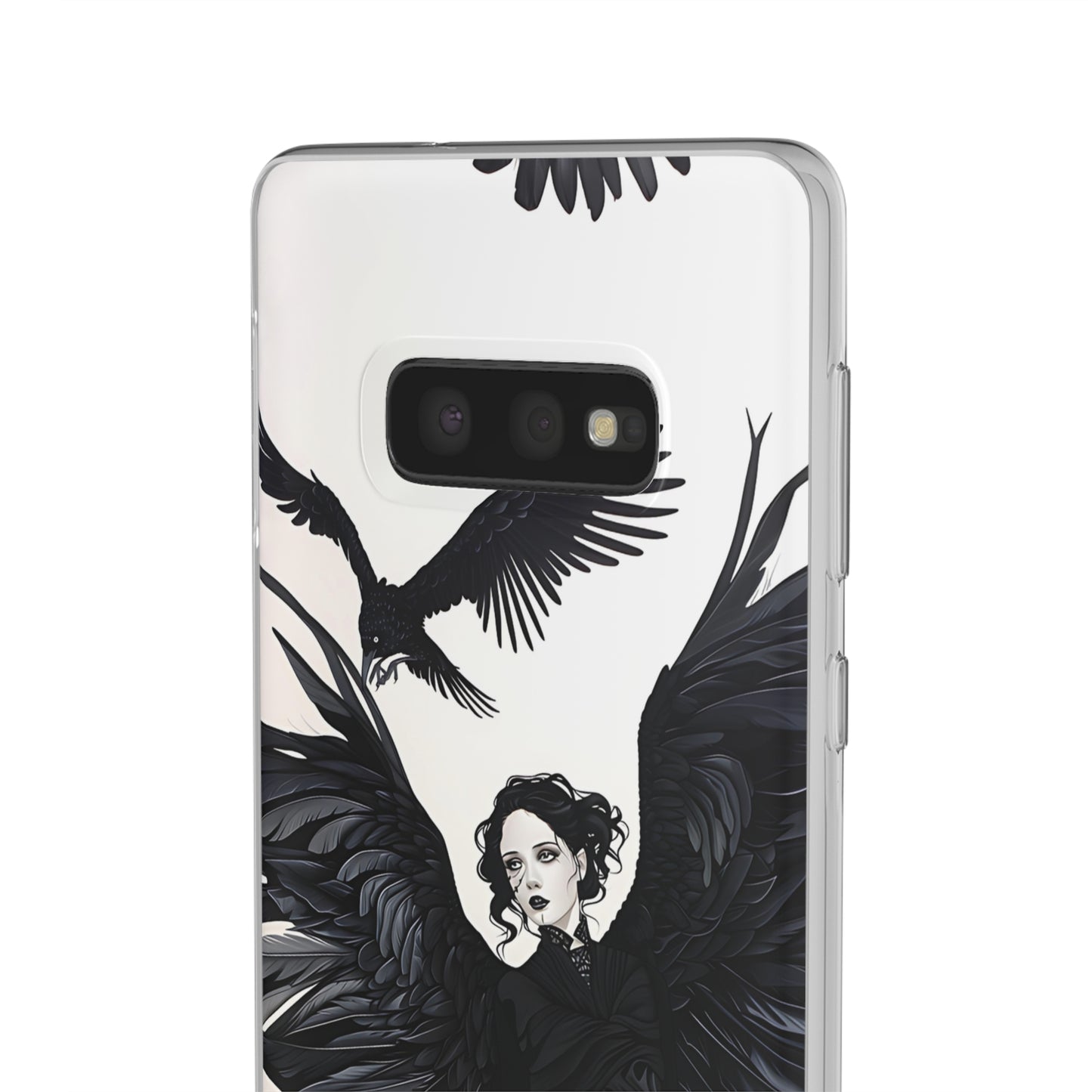 Gothic Woman and Raven Phone Case