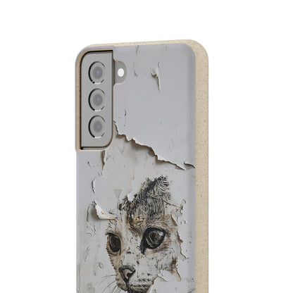 Vhils inspired Cat grafitti Biodegradable Phone Case | iPhone / Samsung