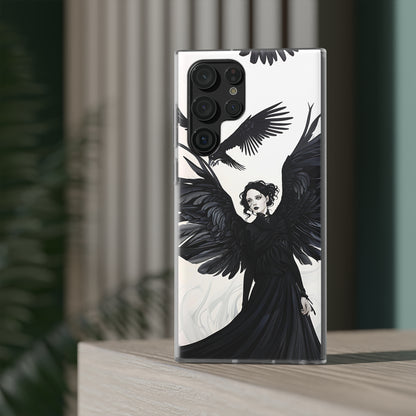 Gothic Woman and Raven Phone Case