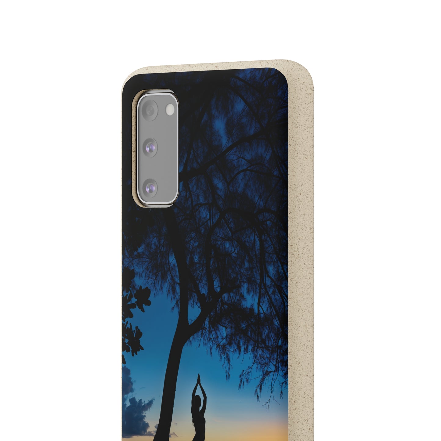 Yoga pose at Sunset on the beach Biodegradable Phone Case | iPhone / Samsung