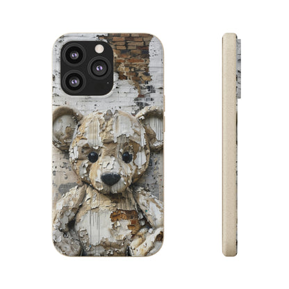 Vhils inspired Teddy Bear Biodegradable Phone Case | iPhone / Samsung