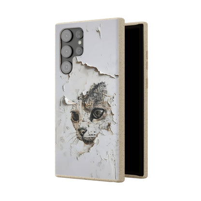 Vhils inspired Cat grafitti Biodegradable Phone Case | iPhone / Samsung