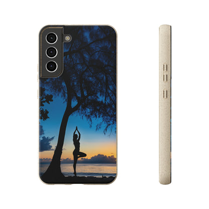 Yoga pose at Sunset on the beach Biodegradable Phone Case | iPhone / Samsung