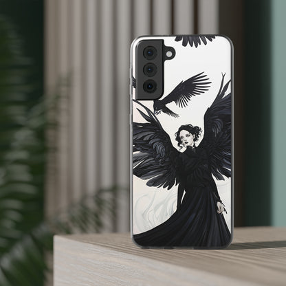 Gothic Woman and Raven Phone Case