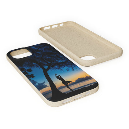 Yoga pose at Sunset on the beach Biodegradable Phone Case | iPhone / Samsung