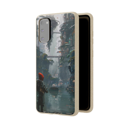 Cyberpunk style man fishing Biodegradable Phone Case | iPhone / Samsung